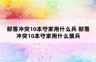 部落冲突10本守家用什么兵 部落冲突10本守家用什么援兵